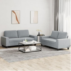 ZEYUAN 3201882 2-Piece Sofa Set Light Grey Fabric, Lounge Sofa, Sofas & Couches, Relaxing Sofa, Couch for Living Room, Couch with