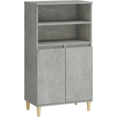 Vidaxl Шкаф с высоким бортом Шкаф с боковой стенкой Шкаф с боковой стенкой Многоцелевой шкаф Высокий шкаф Бетон серый 60 x 36 x 110 см Материал дере