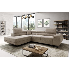 Ml Furniture Ltd Avatar Вельветовый угловой диван в форме L 277 x 73 x 203 см с функцией сна и контейнером для постельного белья - Диван-кровать с ящиком для 