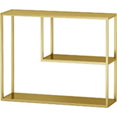 Generisch Современный металлический стеклянный консольный стол с 3 слоями для прихожей гостиной, дивана, спальни 80 x 30 x 80 см простая сборка золо