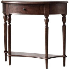 Generisch Консольный столик для прихожей из массива дерева с ящиками и местом для хранения Маленький диванный столик для прихожей