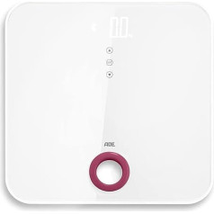 ADE Digital Bathroom Scale BE 1616 FITvigo (Электрические весы для ванной комнаты с Bluetooth и приложением, вес до 180 кг, определение ИМТ) белая ягода