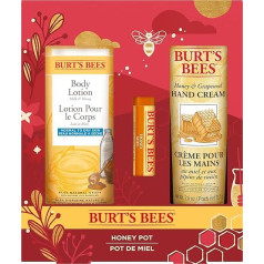 Подарочный набор Burt's Bees Gifts for Women | Honey Pot Gift Set с медовым бальзамом для губ, кремом для рук с медом и виноградными косточками и лосьоном для те