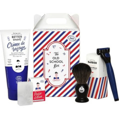 MONSIEUR BARBIER Old School Shaving Set | Натуральный, веганский и французский | Идеально подходит для чувствительной кожи | Пьер д'Алун, крем для бритья, кист