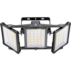 SOLLA 300W Dusk to Dawn Sensor LED Flutlicht für den Außenbereich, Ultra Bright 30000LM 6000K Daylight White IP66 Waterproof, Stadium Lights, 3 Heads Outdoor Flutlicht-Sicherheitsleuchten für Höfe