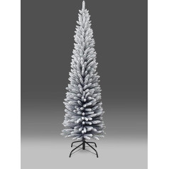 SHATCHI искусственная узкая рождественская елка 4 фута - 8 футов праздничное украшение дома с кружевными наконечниками и металлической подста