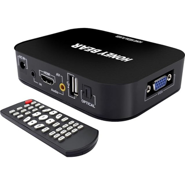Honey Bear Full HD 1080P медиаплеер TV BOX для внешнего жесткого диска 2 ТБ, HDMI, AV, USB, VGA, SD/MMC порт