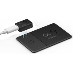 eufy SmartTrack Card E30 (черный, в упаковке 1), перезаряжаемый, работает с Apple Where? (только для iOS), Bluetooth-трекер, идеально подходит для кошелька, портфеля 