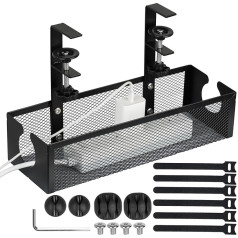 Tuevob Unter dem Schreibtisch Kasten Kabelmanagement-Ablage Schwarz Kabelmanagement unter dem Schreibtisch Kabelführung Kabelschläuche Kabelkanäle Box Office Büro Home Cable Management Organizer