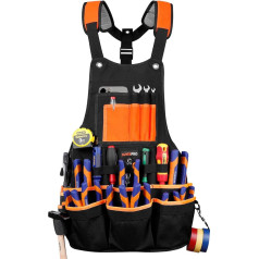 WISEPRO Фартук для мужчин и женщин, регулируемый фартук для деревообработки с 18 карманами для инструментов, сверхмощный фартук для плотников, 