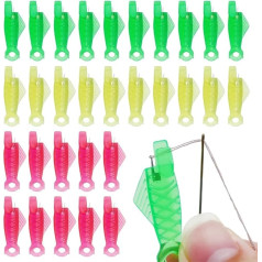 30 шт. рыба рот машины иглы нить пластиковые швейные иглы нить DIY нить инструмент для ручного шитья, ремесло поставок (красный, зеленый и желт