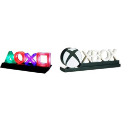 Paladone Playstation Icons Light с 3 режимами света - музыкально-реактивное освещение игровой комнаты, 31 x 7 x 11 см & Xbox Icons Light, коллекционный Xbox Logo Merchandise