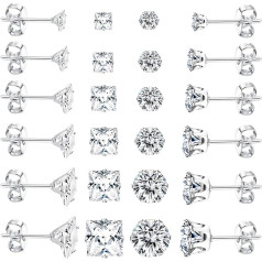 Dochais 12 пар мужских серег, серебро, медицинские серьги, 316L хирургической стали серьги, гипоаллергенный комплект серег из нержавеющей стали, 