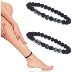 Противоотечный браслет для похудения из черного обсидиана, лимфатический дренаж, натуральная магнитная терапия, браслет из бусин обсидиа