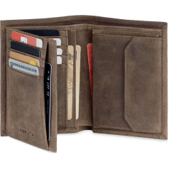 Мужской кожаный кошелек KORUTA® с защитой RFID, большой кошелек с отделением для монет, 13 отделений, мужской кошелек из натуральной кожи, бумажн