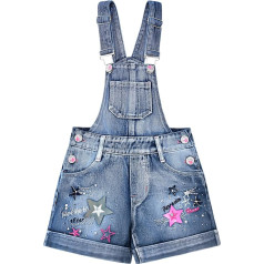 Peacolate 4-10 лет Лето Маленькие Дети Джинсовые Шорты Флип Блестки Вышивка Синий Dungarees Шорты Спецодежда