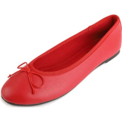 Feversole Napa Round Ballerina, Женские классические балетки, Матовые туфли-балеринки, Плоская женская обувь