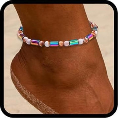 Handcess Boho браслет женский браслет красочные бусины браслет эластичный ноги ювелирные изделия для женщин и девочек (ColourfulB)