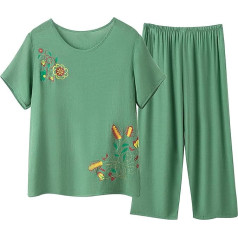 HAOLEI 2024 Женская летняя одежда из хлопка и льна, муслиновый комплект из 2 частей, Большие размеры, Дешевые летние наряды, Элегантный шик, Печат