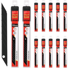 120 лезвий для ножей-резаков, 9 мм сменные лезвия, 30 градусов, очень острые, отщелкивающиеся лезвия из высококачественной углеродистой стали,