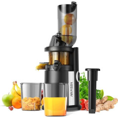 Медленная соковыжималка AIRMSEN, соковыжималка для овощей и фруктов с большим загрузочным отверстием 82 мм для целых фруктов, макс. 450 Вт BPA-бесп