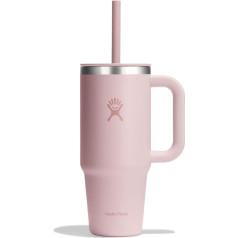 HYDRO FLASK - Travel Tumbler 709ml (24 oz) with Lockable Press-in Straw Lid - Stainless Steel - Double Wall Vacuum Insulation - Splash-proof Lid - Trillium