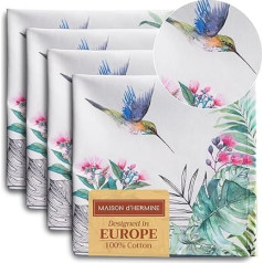 Салфетки Maison d' Hermine, 100% хлопок, декоративные пасхальные салфетки, моющиеся салфетки, набор из 4 штук для свадьбы, ресторана, шведского стола, 