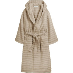 Olivia Rocco Luxury Hydro Cotton Ribbed Super Soft Terry Towelling Unisex Hooded Bathrobe with 2 Pockets and Wrap Belt for Premium Loungewear or Sleepwear