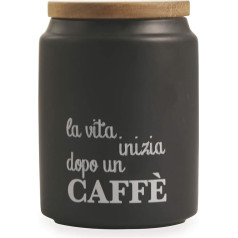 Villa d'Este Home Tivoli Gres Канистра для кофе, черная, 11 x 15 см