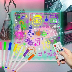 Акриловая доска Fanrui Dry Erase Multi-Function 7 Colors Remote Control Light 15x15cm Clear Desk Memo Board with Timmer and Dimmer Rewritable Message Board