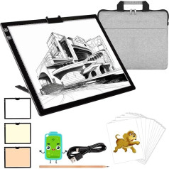 KEIWRLIGHT A3 Trace Light Box, перезаряжаемая световая доска, 3 цвета, бесступенчатый, 6 уровней яркости, стол для трассировки света, регулируемая подста