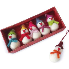 6 x Снеговики из войлока / Елочные украшения в виде снеговиков