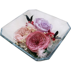 Вечные розы, фиолетовый, лаванда, вечные розы, фиолетовый, сохраненные цветы, фиолетовый, сохраненные розы, лаванда, стеклянный центр, сохра