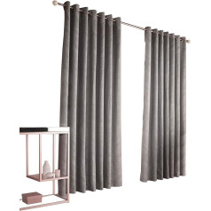 Шторы с люверсами Furn Himalaya (пара) - готовые - полиэстер - серебристый - 229 см x 229 см, полиэстер, серебристый, 229 x 229 см (90 x 90 дюймов)