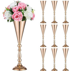 Набор из 2 высоких металлических свадебных центральных элементов для приема, серебристая ваза для цветов, украшение для вечеринки, меропри