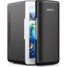 Мини-холодильник AstroAI 2 в 1, 6 литров / 8 банок с функцией охлаждения и нагрева, розетка 12 В/220 В для автомобилей, офисов и общежитий, черный