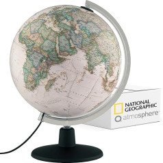 National Geographic NATGEO Executive Antique Globe - 30 см глобус с политико-физической картографией на немецком языке, с подсветкой и вращающимся пластиковым осно