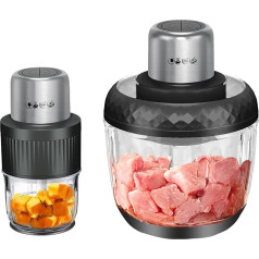 Электрическая мясорубка 800 Вт, кухонный измельчитель с 3 л + 0,5 л, мультиизмельчитель с 2 уровнями скорости для мяса, лука, фруктов, овощей (чер