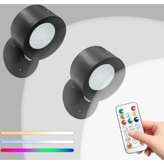 Настенный светодиодный светильник, 3 уровня яркости, 3 цветовых режима, теплый белый, холодный белый и RGB 19 цветов, вращающийся на 360° сенсорн