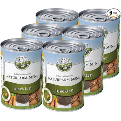 Bellfor Naturfarm Menu - Влажный корм для собак с белком насекомых - беззерновой - 6 x 800 г - Для чувствительных к питанию собак, богат витаминами и минера