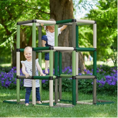 Quadro Climbing Pyramid Home - модульная рамка для лазания для детей, от 12 месяцев, 16 моделей, в помещении и на улице, 237 деталей, сертифицированная TÜV мята