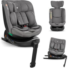 Детское кресло KikkaBoo i-Secure 0-36 кг (группа 0/1/2/3) с ISOFIX и поворотом на 360° - автокресло i-Size для младенцев и детей, 40-150 см, от 6 месяцев до 12 лет, регул