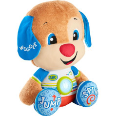 Fisher-Price HCJ15 - Learning Fun Giant Doggy, большая музыкальная плюшевая игрушка с обучающим содержанием для малышей и детей, детская игрушка от 18 месяцев - 