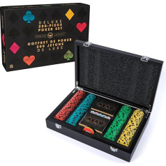 Spin Master Games, Cardinal Legacy Deluxe 200 Piece Poker Set, премиальные двухцветные покерные фишки в деревянном кейсе для хранения, подарки для подростков, возраст