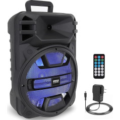 Pyle 12-дюймовая портативная Bluetooth колонка - 800 Вт, караоке с DJ LED огнями, USB/FM/BT/Aux, пультом дистанционного управления и перезаряжаемым аккумулят