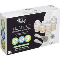 Nurture Breast Like Starter Set - Набор антиколиковых детских бутылочек с пустышкой и щеткой для бутылочек - предметы первой необходимости для новорожде