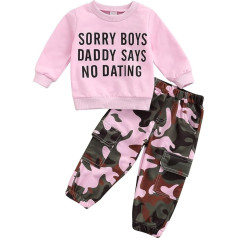 Детская одежда для девочек Толстовка + камуфляжные брюки Комплект из двух частей Забавная одежда для малышей Тоддлер