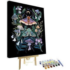 TISHIRON рисование по номерам взрослые начинающие, мотылек DIY живопись по номерам наборы для взрослых детей, грибы и листья масло ручной роспис