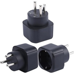 Переходник с Европы на Данию/Гренландию, EU Schuko Plug Fit на датскую/гренландскую розетку, Europe/Germany/French Type C/E/F Plug на Type K Travel Plug Converter (Pack of 3)