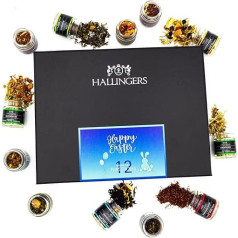 Hallingers Happy Easter - пасхальные подарки для пасхальных корзин, 12 чайных подарочных наборов веганских и безглютеновых в стаканах (набор) - наполне